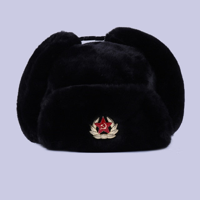 Soviet Badge Ushanka Russian Hat