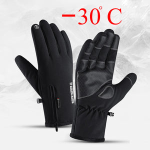 Winter Waterproof Gloves Touch Screen Anti-Slip Zipper Gloves