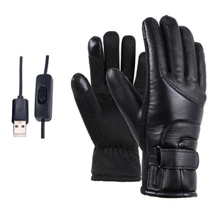 Motorcycle Electric Heated Gloves Windproof For Cycling Skiing Winter Warm Heating Gloves USB Powered For Men Women Sports Ski