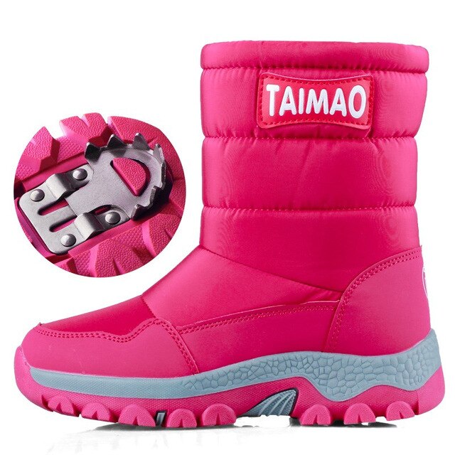 Outdoor Non-slip Warm Ski Waterproof Snow Boots Pink Model