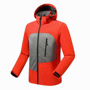 Mountain Men Hiking Jacket Softshell Fleece Coat Windproof Water