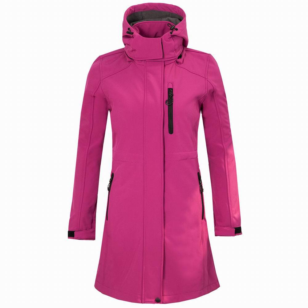 Long Softshell Women Ski Jacket Winter Windproof Windbreaker