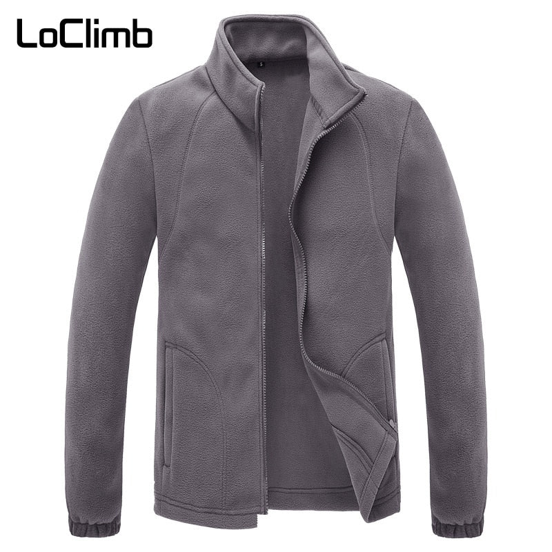 LoClimb Men's Winter Polar Fleece Jacket Men Outdoor Camping Tourism Coat Mountain Climbing Trekking Ski Hiking Jackets AM132